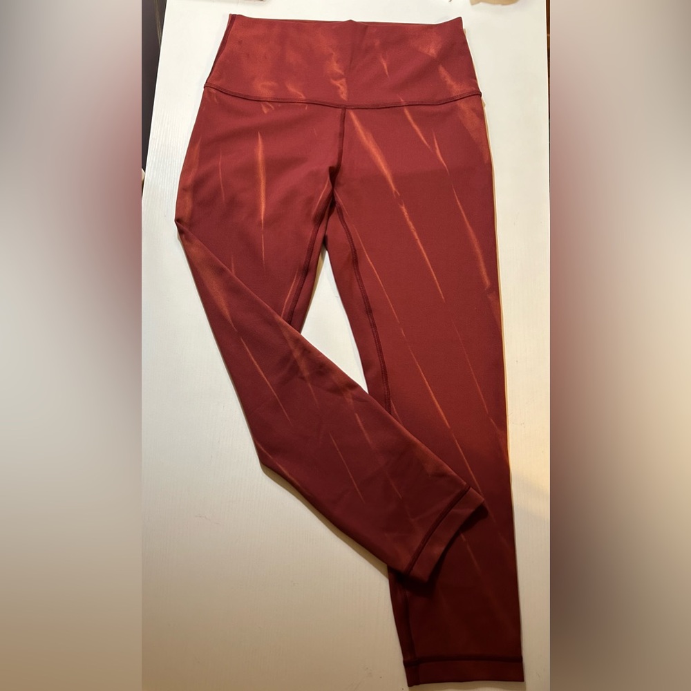 NWOT lululemon maroon flame design leggings Sz 6